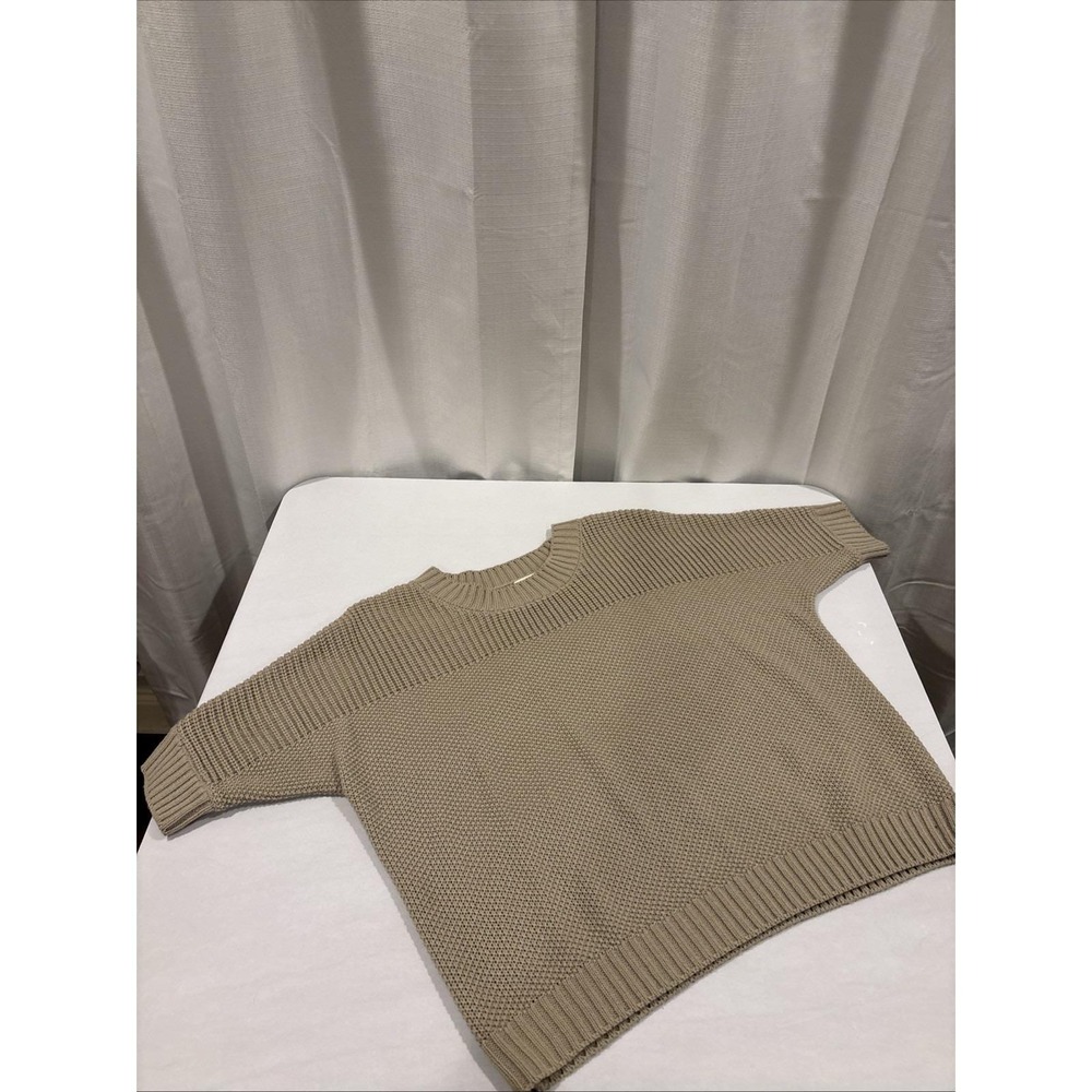 Vintage BLAIR Women's Size XL Beige Short Sleeve Lightweight Sweater‎